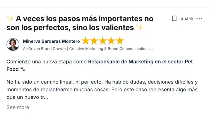Mensaje de una alumna en la comunidad de Talma Academy